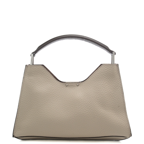 borsa a mano da donna AURORA in vera pelle effetto martellato lamb castoro