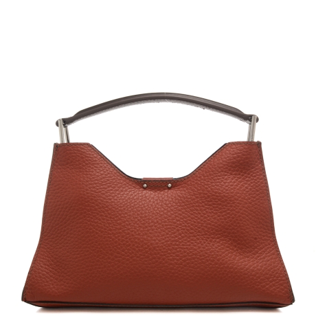 borsa a mano da donna aurora in vera pelle effetto martellato rosso arancio moro