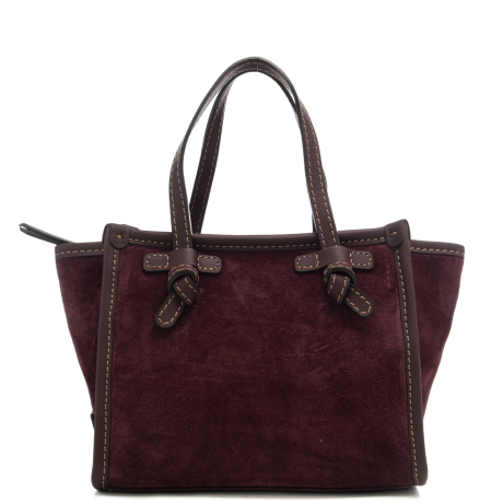 borsa a spalla da donna MISS MARCELLA in vera pelle amarone 