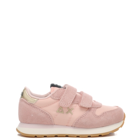 sneakers da bambina con logo ricamato sulla parte esterna  rosa