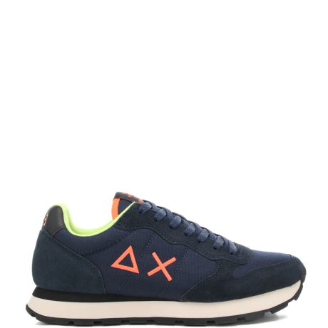 sneakers da uomo tom fluo con inserti in suede blu navy 