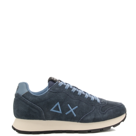 sneakers da uomo tom suede con logo ricamato blu navy 