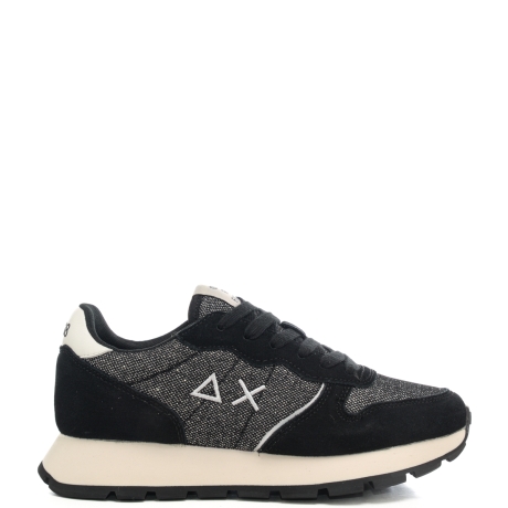 sneakers da donna ALLY GLITTER TEXTILE con inserti glitterati all over nere 