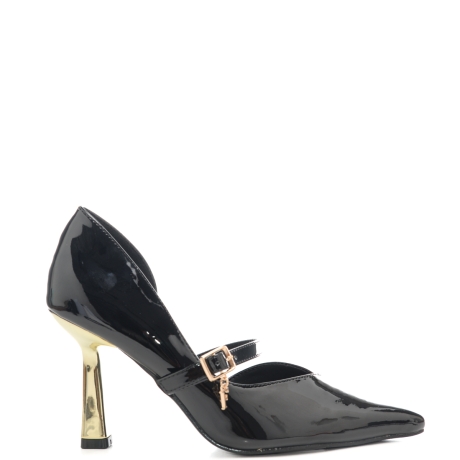 scarpe alte da donna con design semi aperto nere 