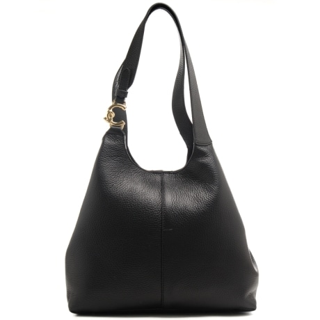 borsa a spalla da donna c easy in vera pelle nera