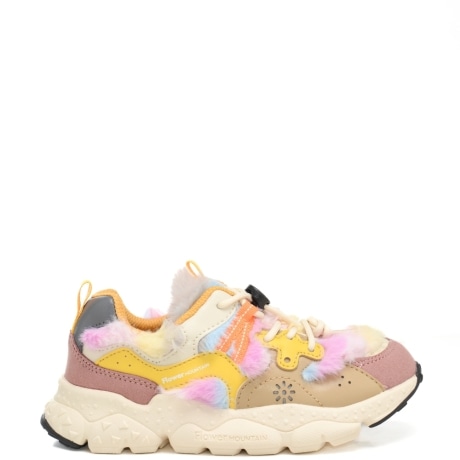 sneakers da bambina con inserti a contrasto phard beige