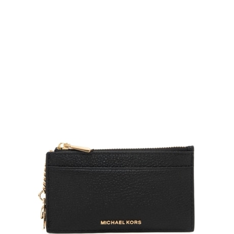 portacarte da donna con logo lettering in metallo sul davanti nero 