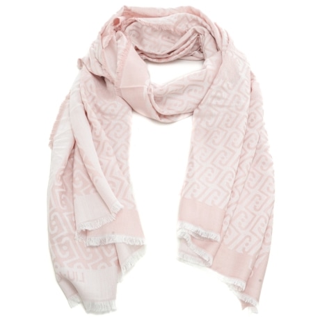 stola da donna in viscosa con logo monogram all over soft peony 