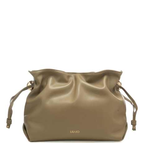 borsa hobo da donna con coulisse ai lati beige 