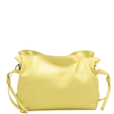 borsa hobo da donna con coulisse ai lati e tracolla in catena avocado