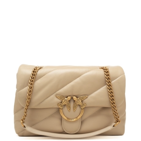 love bag classic puff maxi quilt beige grigio fumo
