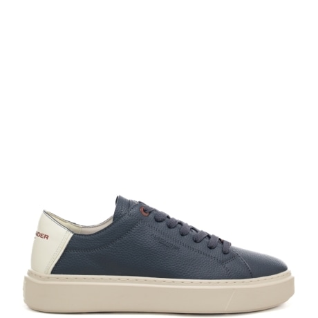 sneakers da uomo LONDON con inserto a contrasto sul retro bianche blu