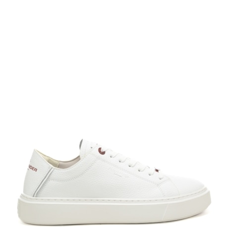 sneakers da uomo london con logo lettering a contrasto colore sul retro bianche