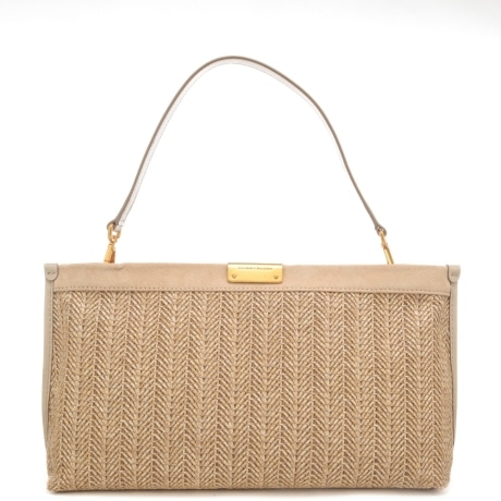 borsa a spalla da donna marigold in vera pelle con trama intrecciata sabbia