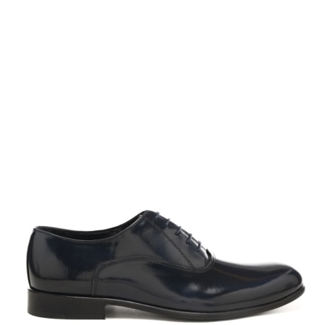 scarpe da uomo in pelle con lacci e cinque occhielli blu