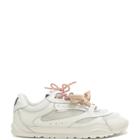 sneakers da donna yulia 01 in tessuto tecnico e inserti in suede bianche 