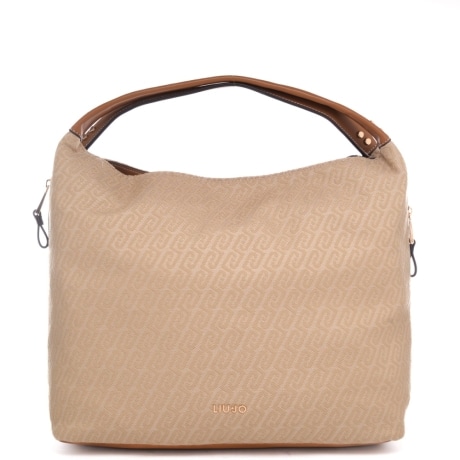 borsa tote da donna con stampa con logo monogram all over naturale