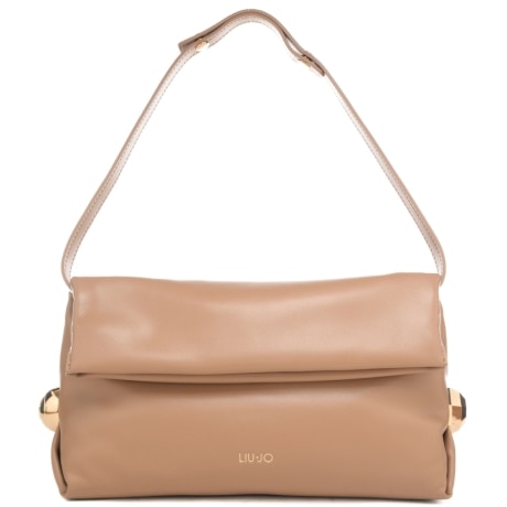 pochette da donna con manico regolabile e chiusura con patta cammello
