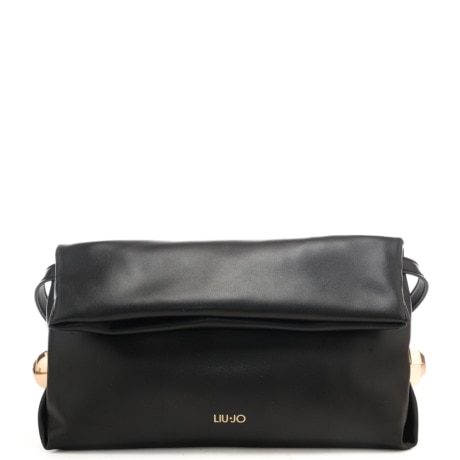 pochette da donna con  manico regolabile e chiusura con patta nera 