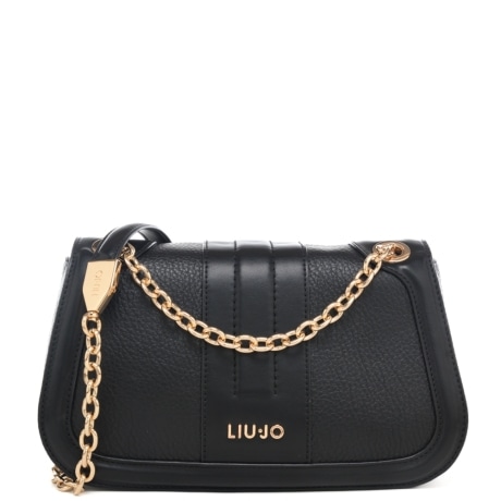 borsa crossbody da donna con inserto centrale ton sur ton nera
