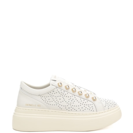 sneakers da donna BICE con tomaia con design traforato avorio
