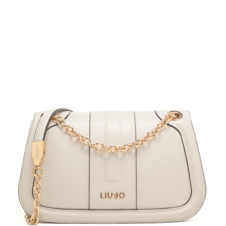borsa crossbody da donna con inserto centrale ton sur ton crema