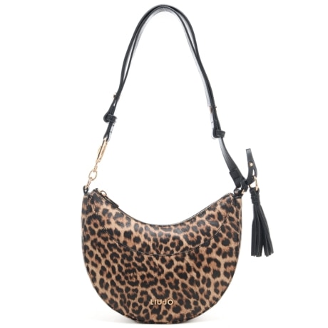 borsa hobo da donna con stampa animalier e manico con dettaglio in metallo 