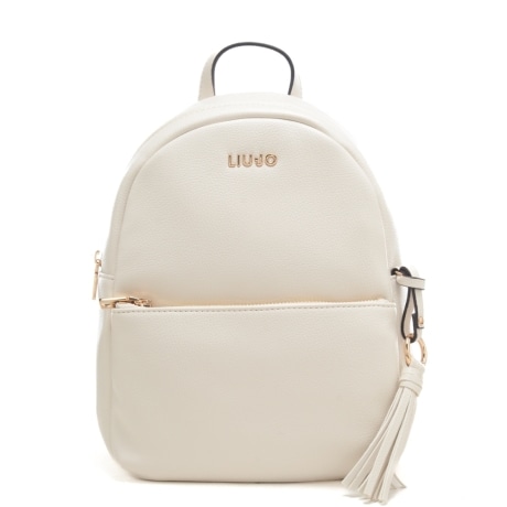 zaino da donna piccolo con tasca frontale crema 