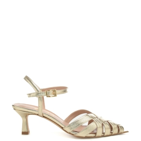 scarpe da donna con design semi aperto a intreccio platino