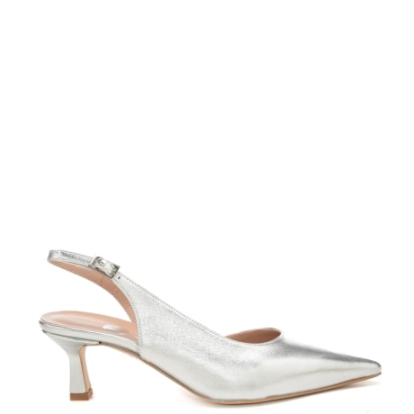 scarpe da donna chanel con design semi aperto argento