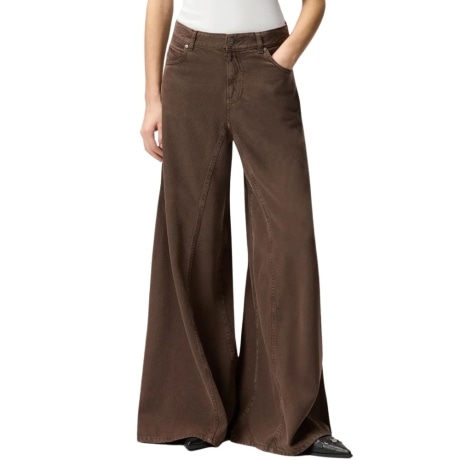 pantaloni da donna WINONA BULL in denim a gamba larga marrone 