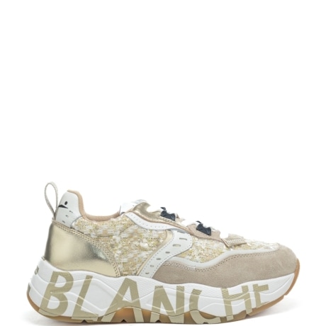 sneakers da donna club 105 in suede e tessuto tecnico beige platino