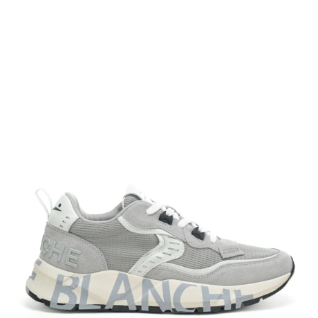 sneakers da uomo club 01 in suede e tessuto tecnico con maxi logo grigio