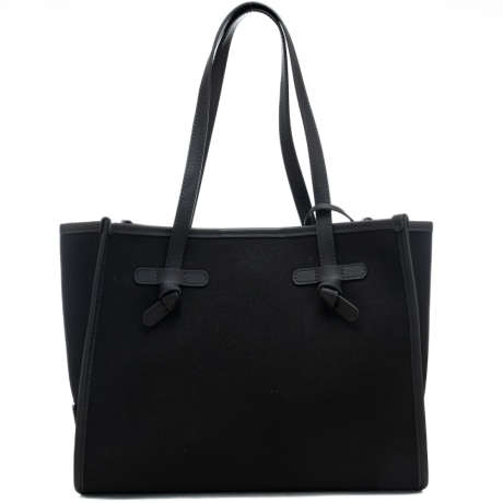 borsa a spalla marcella con doppio manico nero corda
