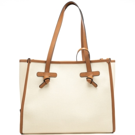 borsa a spalla marcella con doppio manico panna corda