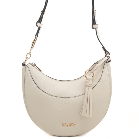 borsa hobo da donna piccola con nappina crema
