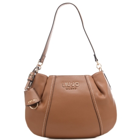 borsa hobo da donna con cuciture a contrasto colore mattone 