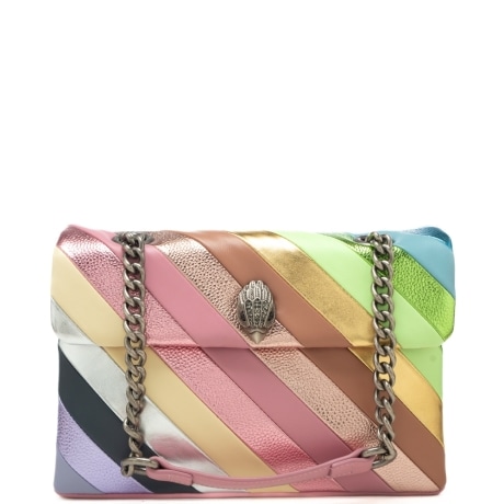 borsa a spalla da donna kensington con pannelli in tessuto a contrasto colore multicolor