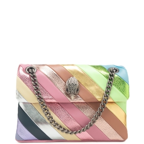 borsa a spalla da donna MINI KENSINGTON con pannelli in tessuto a contrasto colore multicolor