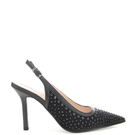 scarpe alte da donna chanel con strass ton sur ton all over nere 