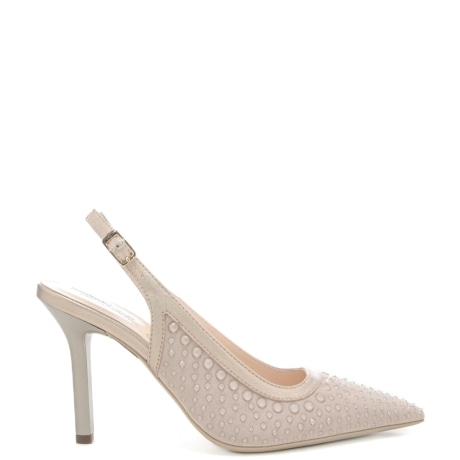 scarpe alte da donna chanel in vera pelle con strass ton sur ton all over