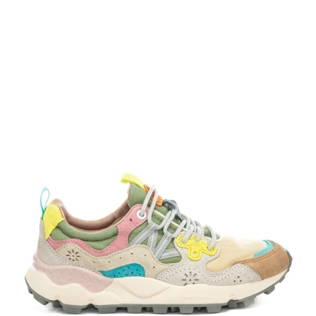 sneakers da donna yamano 3 in tessuto tecnico beige bianco 