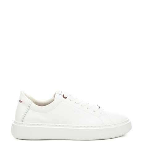 sneakers da uomo london con logo lettering a contrasto colore sul retro bianche