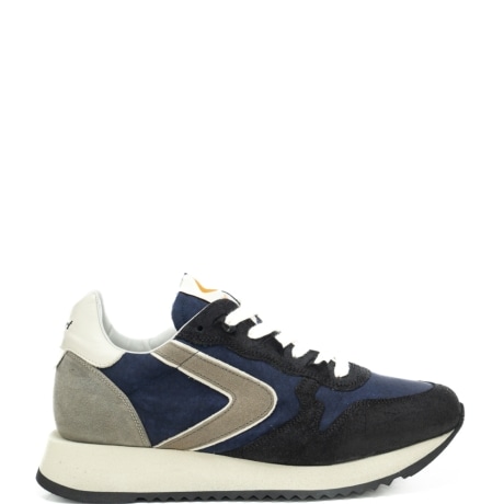 sneakers da uomo magic run con inserti in suede blu notte grigio