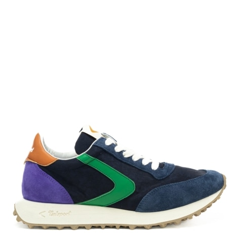 sneakers da uomo START con inserti in suede a contrasto colore oceano