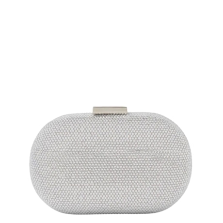 borsa clutch da donna SUNRISE con strass all over argento