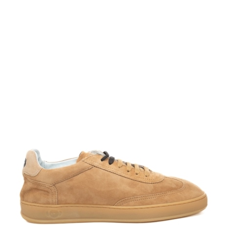 sneakers da uomo in suede con lacci ecru