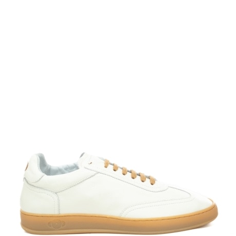 sneakers da uomo VIESTE in pelle con inserti a contrasto colore bianco