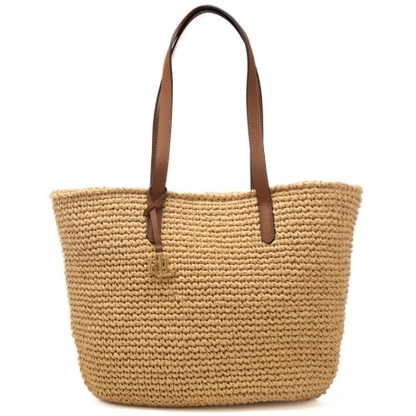 borsa a spalla da donna in rafia intrecciata natural 