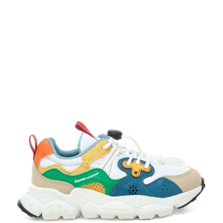 sneakers da bambino yamano 3 con inserti in pelle a contrasto colore latte navy 